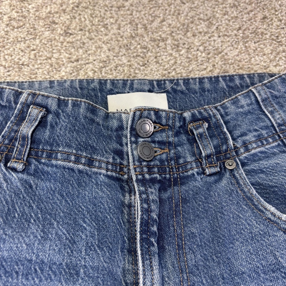 Habitual High Rise Wide Leg Jeans Womens 8/29 Blue Distressed Stretch Denim - Picture 3 of 11